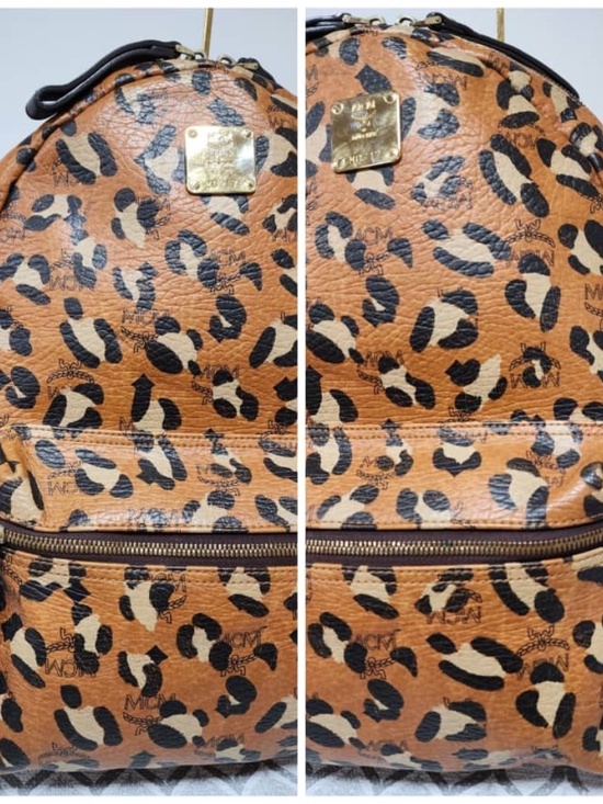 Authentic MCM Leopard Print Backpack Brown/Black main image 12